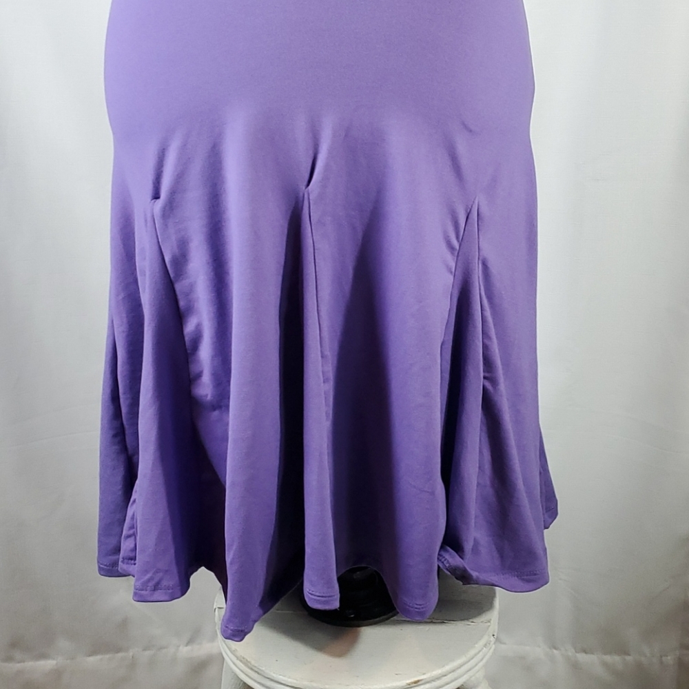 24/7 Comfort Apparel  VIBRANT PURPLE SCOOP NECK KNEE LENGTH DRESS IN SIZE  SMALL - Picture 5 of 11